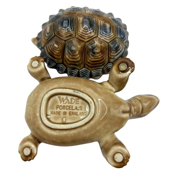 VTG Wade England Porcelain Father Tortoise Trinket Box Removable Shell Lid Box - Picture 6 of 13